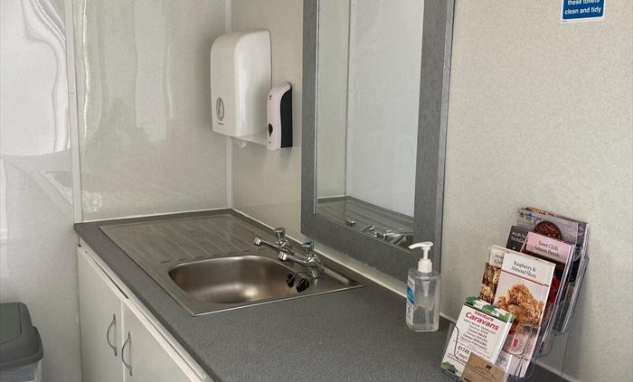 sink area in toilet and shower facilities